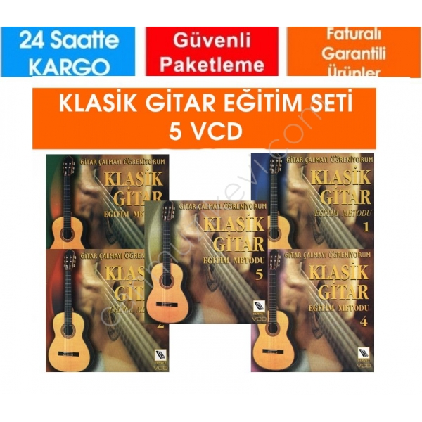Klasik Gitar Kursu Eğitimi Seti (5 VCD)