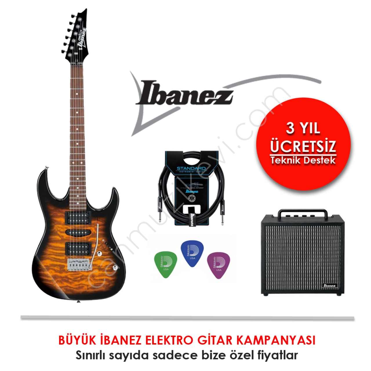 IBANEZ GRX70QA-SB Elektro Gitar Seti