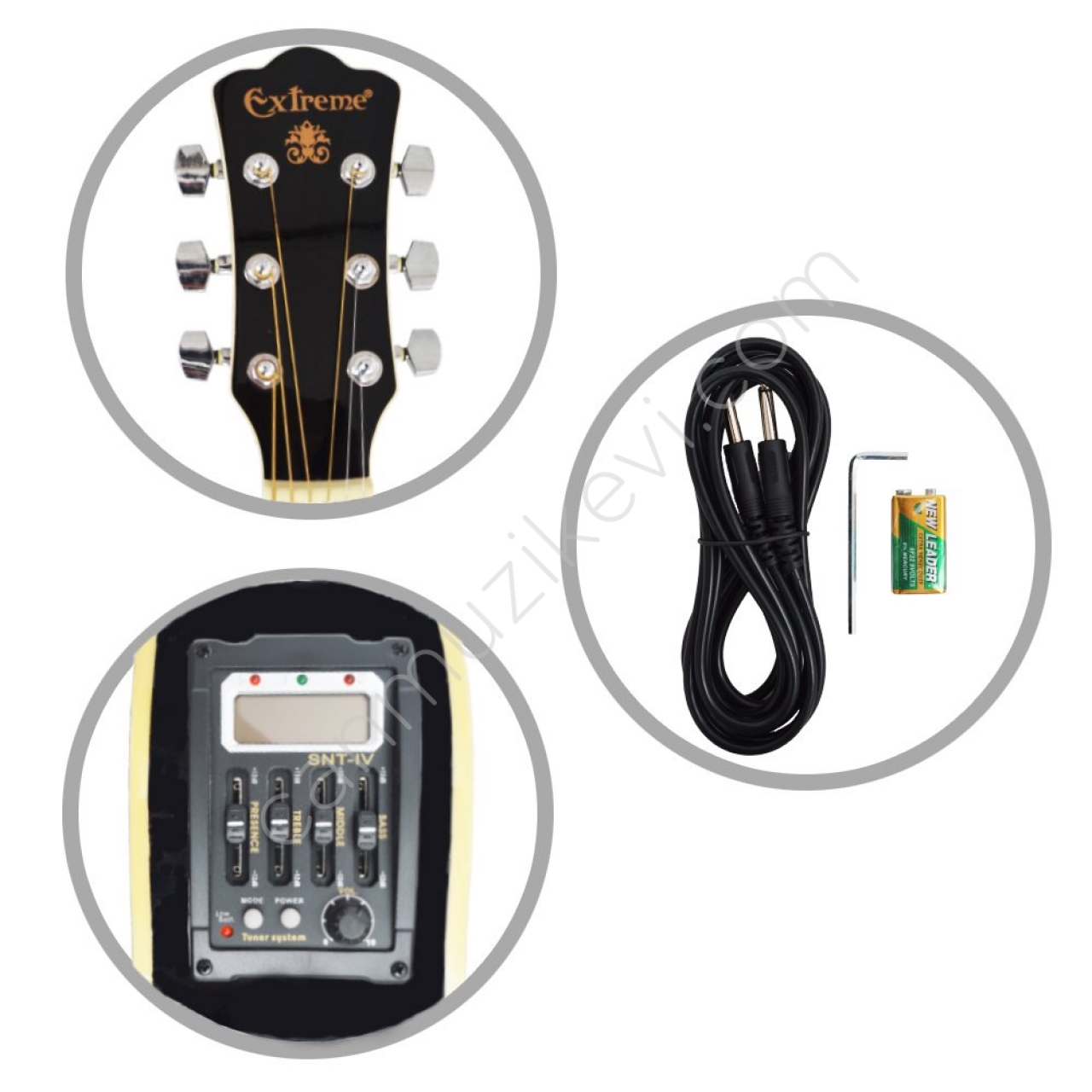 Extreme Elektro Akustik Gitar XAC45EQ4BK