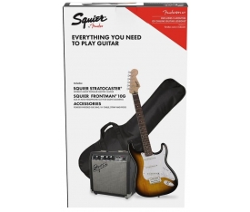 Squier Stratocaster Brown Sunburst & Frontman 10G Amfi Elektro Gitar Seti